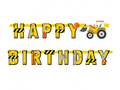 Happy Birthday Banner șantier de construcții - 220 cm - 1 buc.