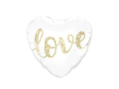 Balon din folie Inimă cu cuvântul Love - 46 cm - 1 buc.