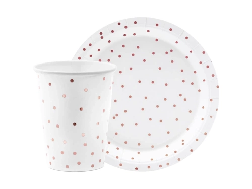 Set de hârtie Dots alb - 24 buc.