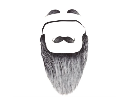 Barbă lungă gri cu sprâncene - 1 buc.