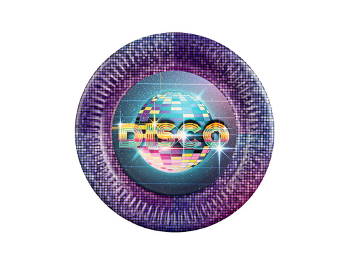 Farfurii de hârtie Disco - 18 cm - 6 buc.