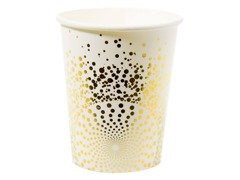 Cupe aniversare cu puncte aurii - 250 ml - 6 buc.