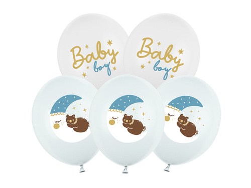 Set baloane din latex pentru băiețel cu ursuleț de pluș - 30 cm - 6 buc.
