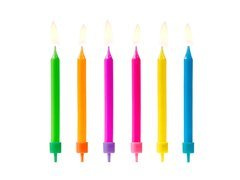 Lumânări colorate pentru ziua de naștere - 6 buc.