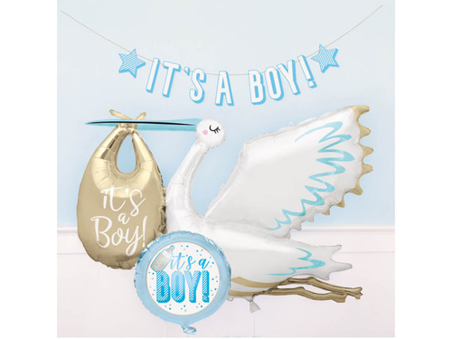 Este un balon cu barza din folie Boy - 1 buc.