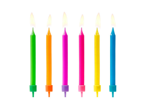 Lumânări colorate pentru ziua de naștere - 6 buc.