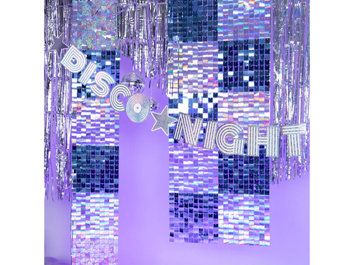 Ghirlandă Disco argintie - 1 buc.