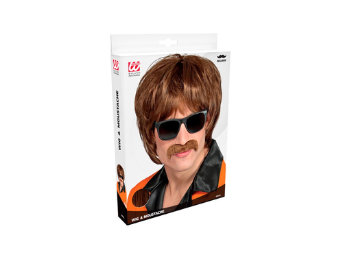 Peruca Mod Shag din anii 1960. cu mustață