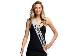 Eșarfă aniversare fericită argint - 1 buc.