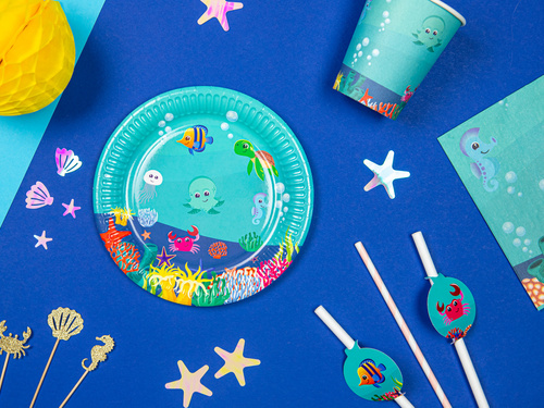 Farfurii aniversare Lumea subacvatică - 18 cm - 6 buc.