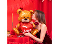 Balon folie ursuleț Teddy cu inimă - 41x50x31 cm - 1 buc.