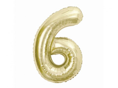 Balon de folie șampanie cu numărul 6 - 85 cm - 1 buc.