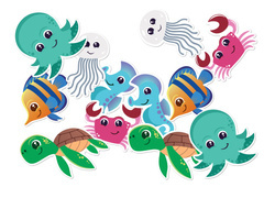 Lumea subacvatică decorațiune față-verso - 12 buc.