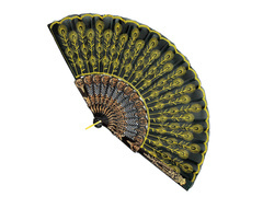 Evantai spaniol în negru și auriu - 1 buc.