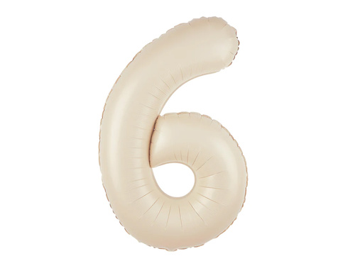 Balon din folie crem numărul 6 - 100 cm - 1 buc.