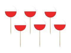 Toppere pentru tort cu steag polonez - 6 buc.