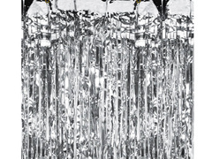 Perdea - Perdea de ușă argintiu metalic - 200 cm x 100 cm