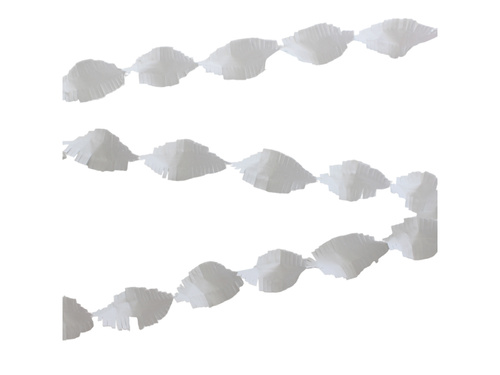 Ghirlandă creponată alb - 6 m - 1 buc.