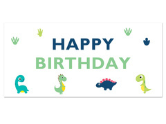 Happy Birthday Happy Dinosaurs poster - 70x33 cm