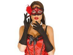 Mănuși de carnaval lungi negre - 45 cm.