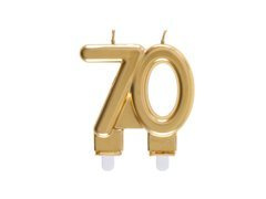 Lumânare aurie 70 de ani - 7,5 cm - 1 buc.