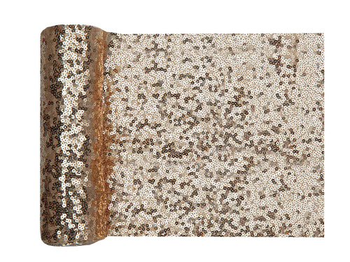 Decorațiune de masă cu paiete - auriu - 19 cm x 3 m - 1 buc.