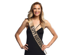 Eșarfă auriu Happy Birthday - 1 buc.