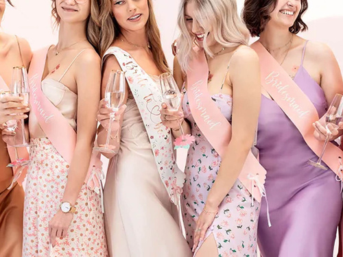 Eșarfă florală cu inscripția viitoarei mirese - 1 buc.