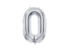 Balon din folie numărul 0 argintiu - 72 cm - 1 buc.