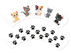 Folii pentru cupcakes Cats - 6 buc.