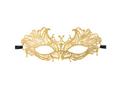 Mască din dantelă aurie - 1 buc.