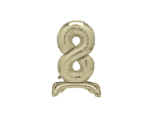 Balon din folie în picioare numărul 8 auriu - 76 cm - 1buc.