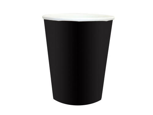 Pahare de hârtie negre - 250 ml - 6 buc.