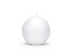 Lumânare sferică (Fi 80) albă mată - 1 buc.