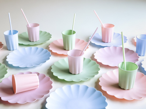 Paie tub din plastic verde - 23 cm- 12 buc.