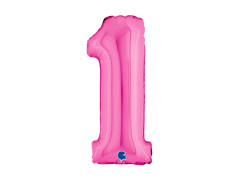 Fucsia numărul 1 balon de folie - 14" - 1 buc.