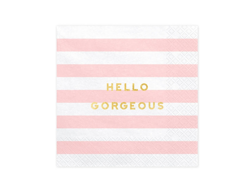 Hello Gorgeous șervețele roz cu dungi - 33 cm - 20 buc.