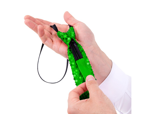 Cravată cu paiete - verde - 36 cm - 1 buc.