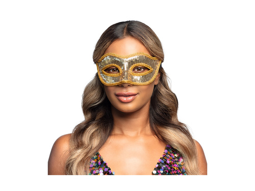 Mască venețiană paiete aur
