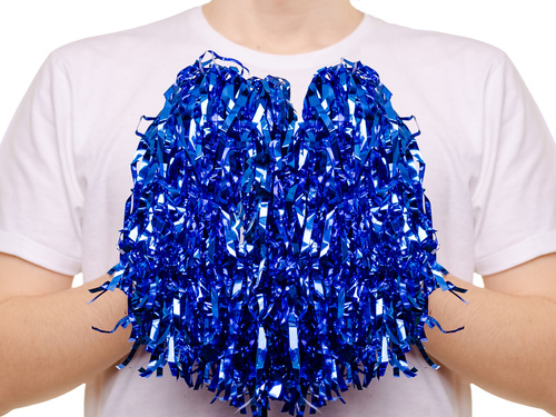 Pompoane majorete albastru metalic - 2 buc.