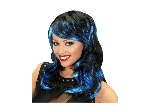 Peruca ondulată cu reflexii albastre