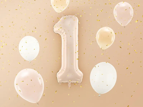 Balon din folie numărul 1 bej închis - 72 cm - 1 buc.