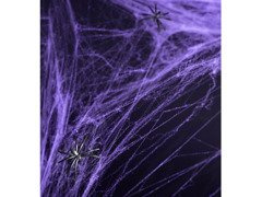 Pânză de păianjen mov cu 2 păianjeni - pânză de Halloween - 60g.