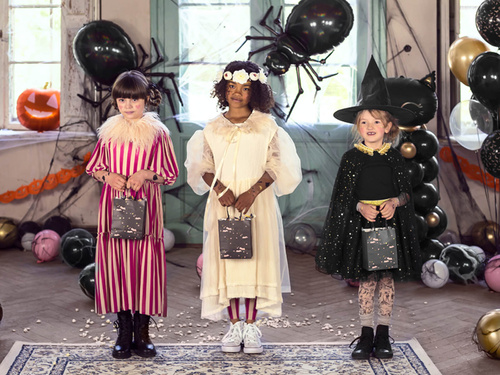 Fustă neagră cu model auriu