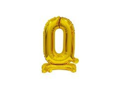 Balon din folie în picioare numărul 0 auriu - 38 cm