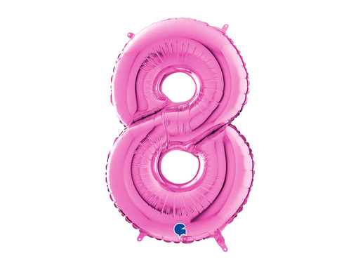 Balon din folie numărul 8 fuchsia - 66 cm - 1 buc.