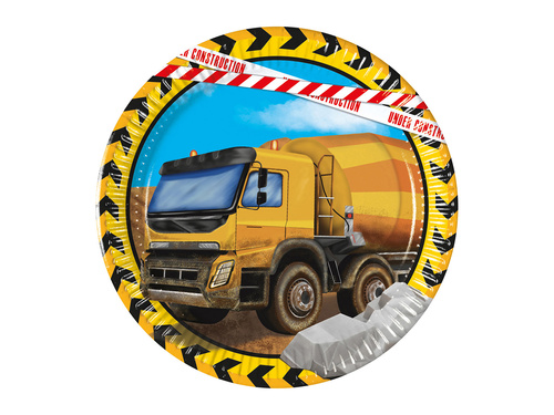 Farfurii aniversare Construcție - 20 cm - 8 buc.