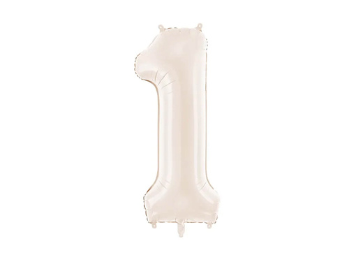 Balon din folie bej deschis numărul 1 - 86 cm - 1 buc.