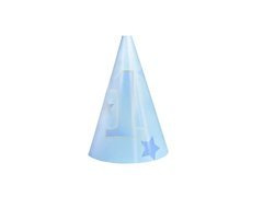 Pălării de hârtie pentru petrecerea aniversară Stele albastre - 6 buc.