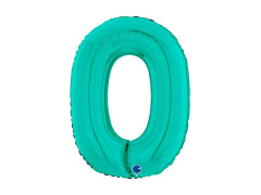 Balon din folie numărul 0 turcoaz - 26" - 1 buc.